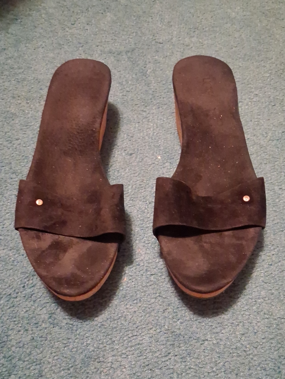 UGG Black Suede Slide Mules